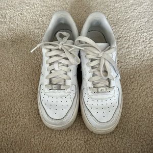 All white Nike Air Force ones